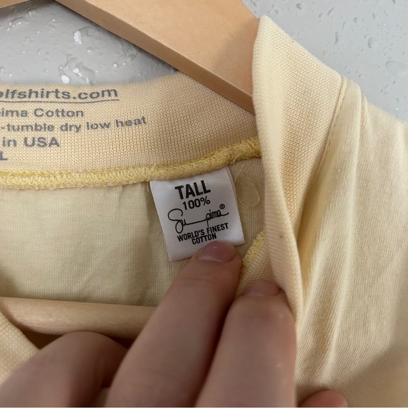 Diamond Golf Shirts Yellow Short Sleeve T-Shirt Pastel Activewear Golfing Large - Picture 3 of 4